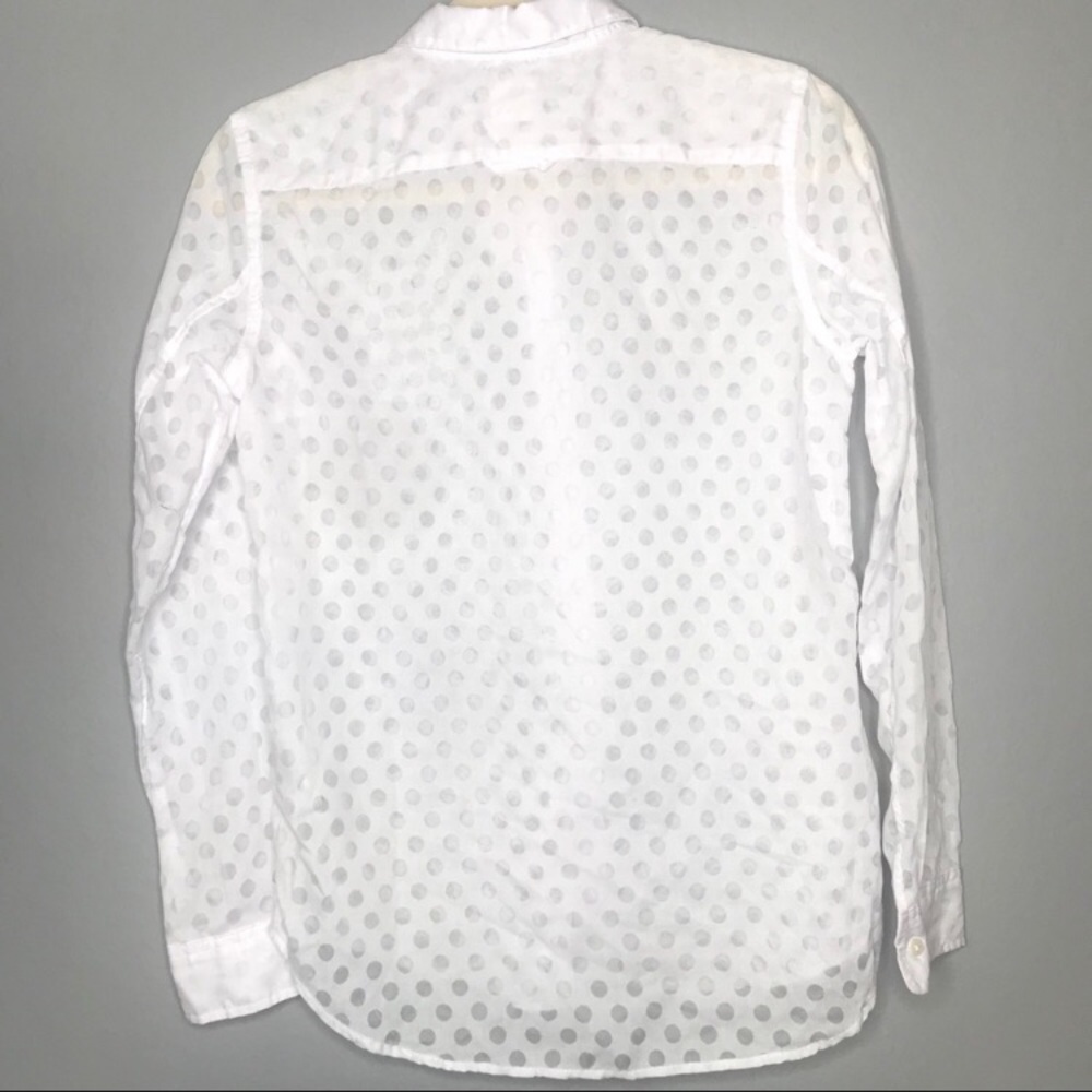GAP Boyfriend Button Down W/See Thru Polka Dots - Picture 2 of 4